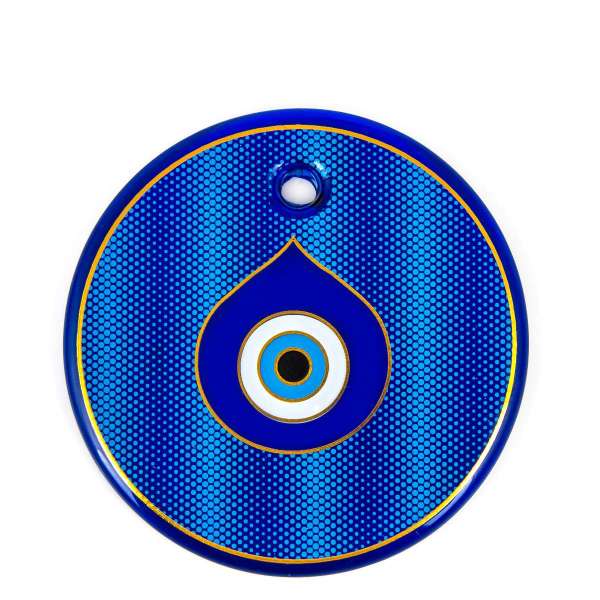 XL Blue Gold Trim Evil Eye Amulet