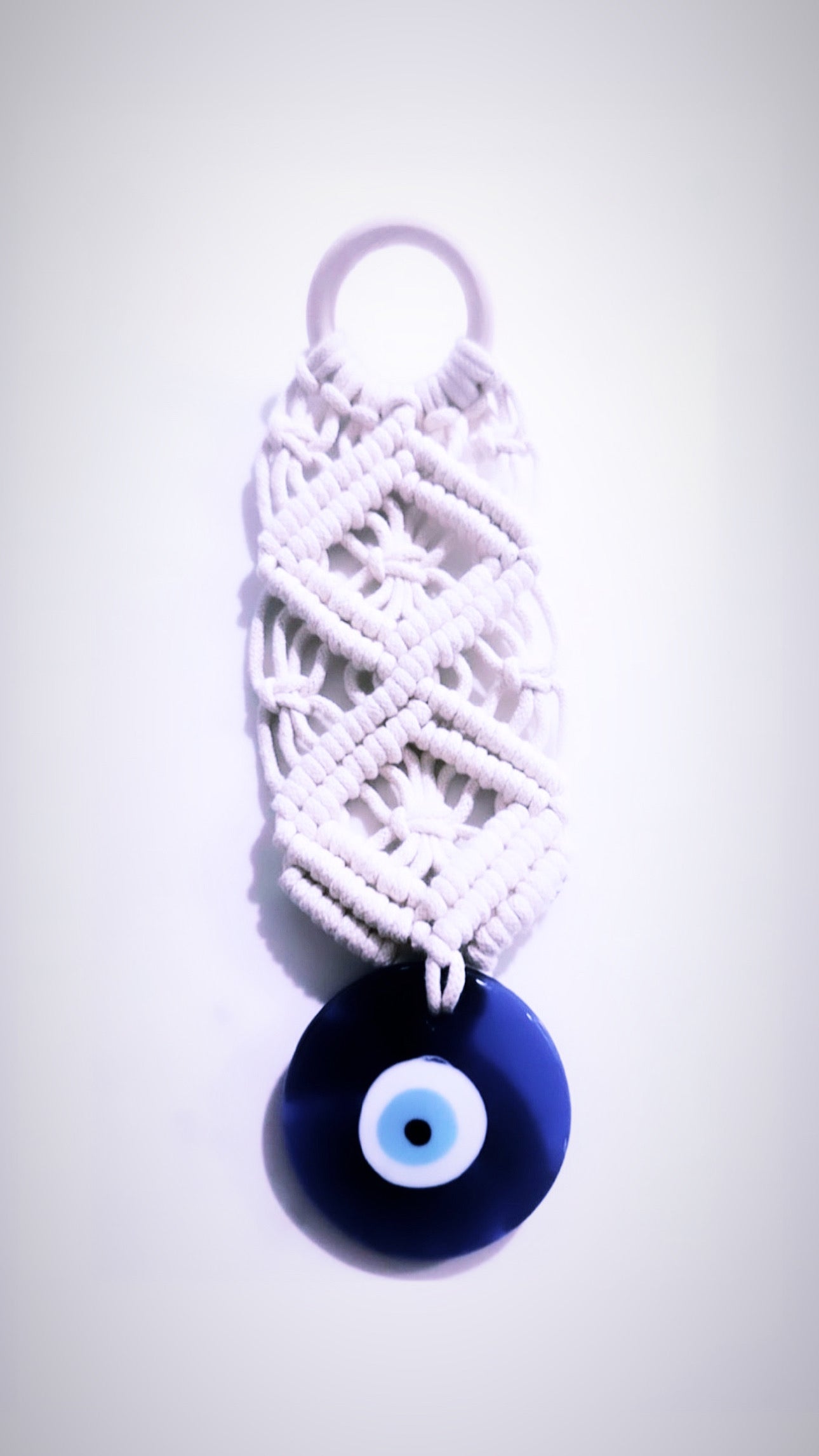 Large Hanging Macrame Evil Eye Amulet