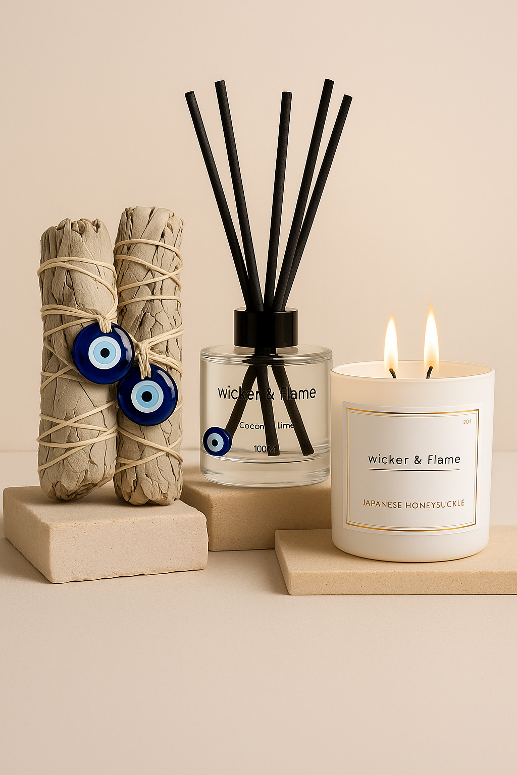 JAPANESE HONEYSUCKLE EVIL EYE CANDLE 🧿