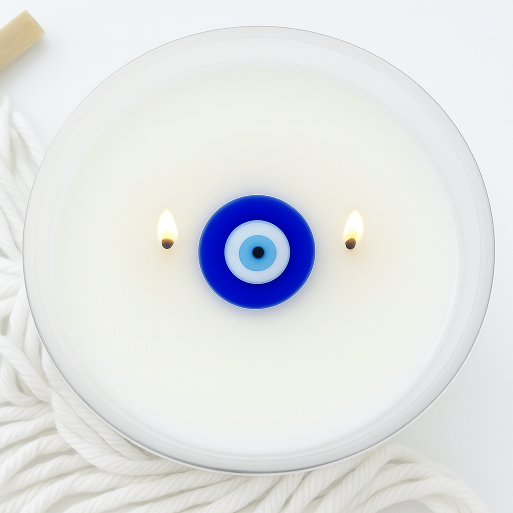 RASPBERRY SUNSET EVIL EYE CANDLE 🧿