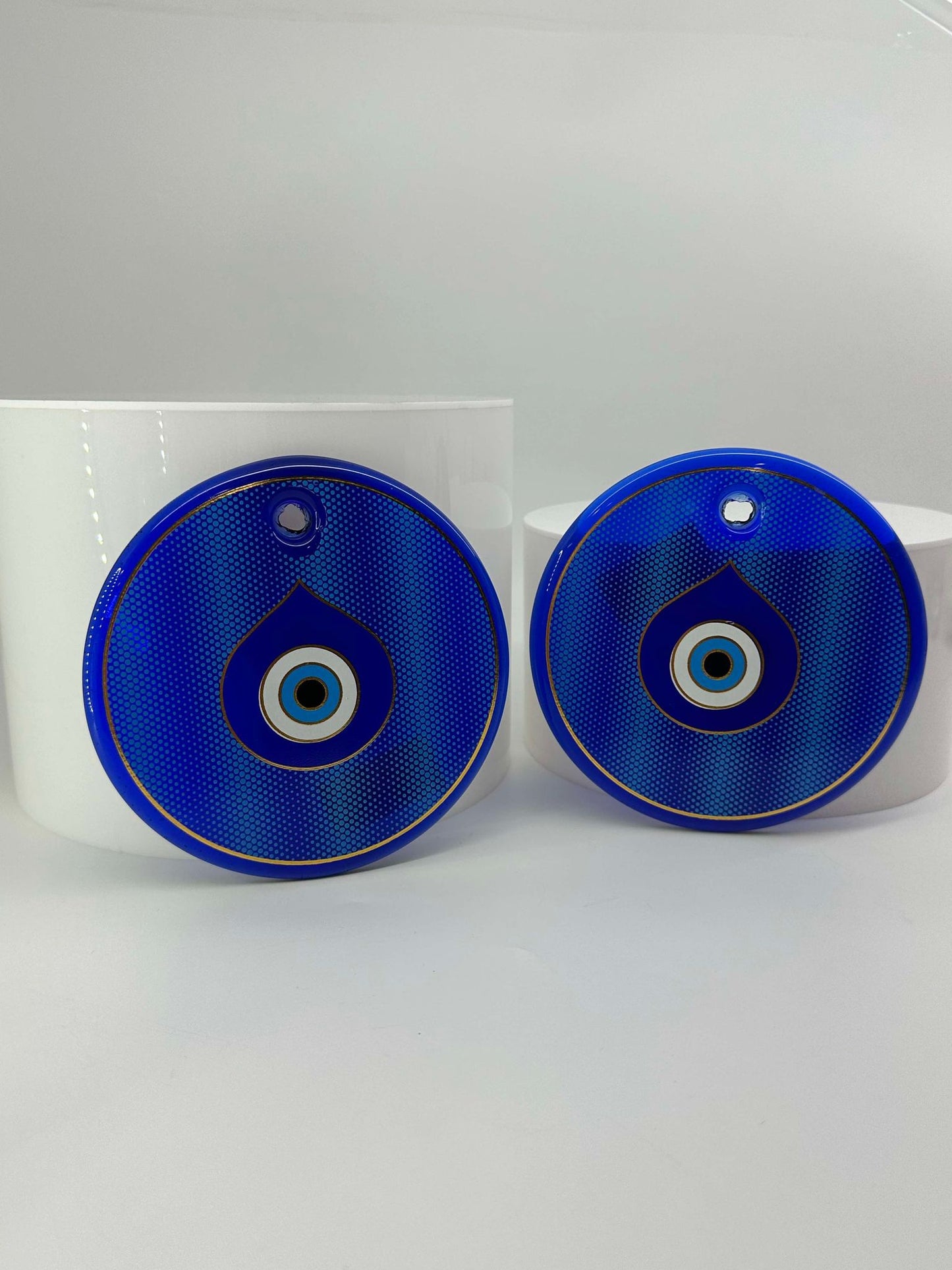 XL Blue Gold Trim Evil Eye Amulet