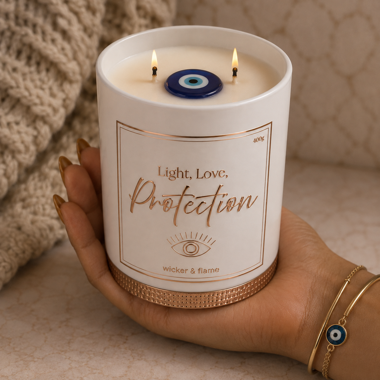 🧿 Light, Love, Protection (evil eye candle)