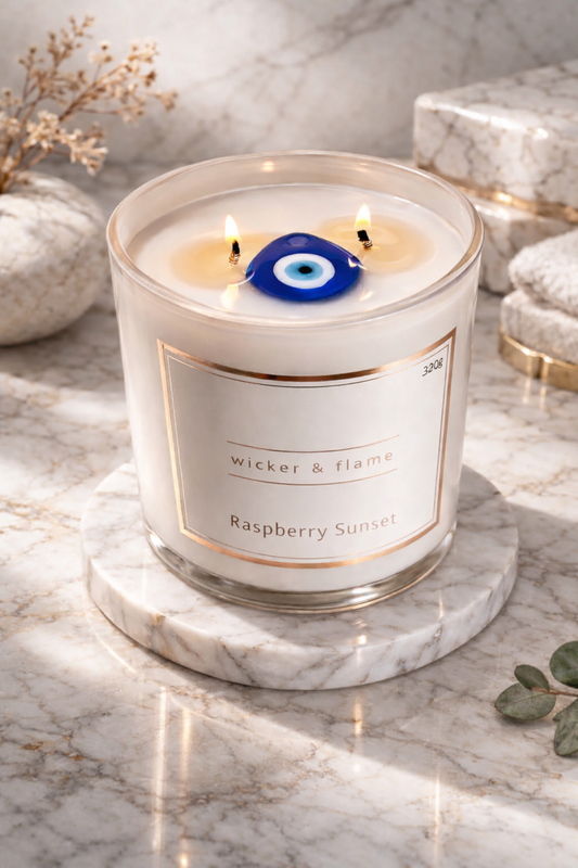 Raspberry Sunset - Evil Eye Candle 🧿