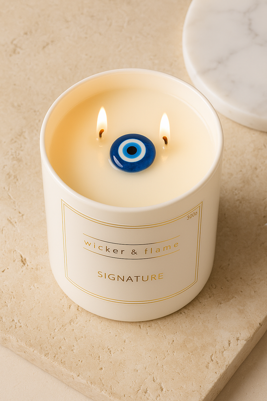 SIGNATURE EVIL EYE CANDLE -  Vanilla, Patchouli & Sandalwood 🧿