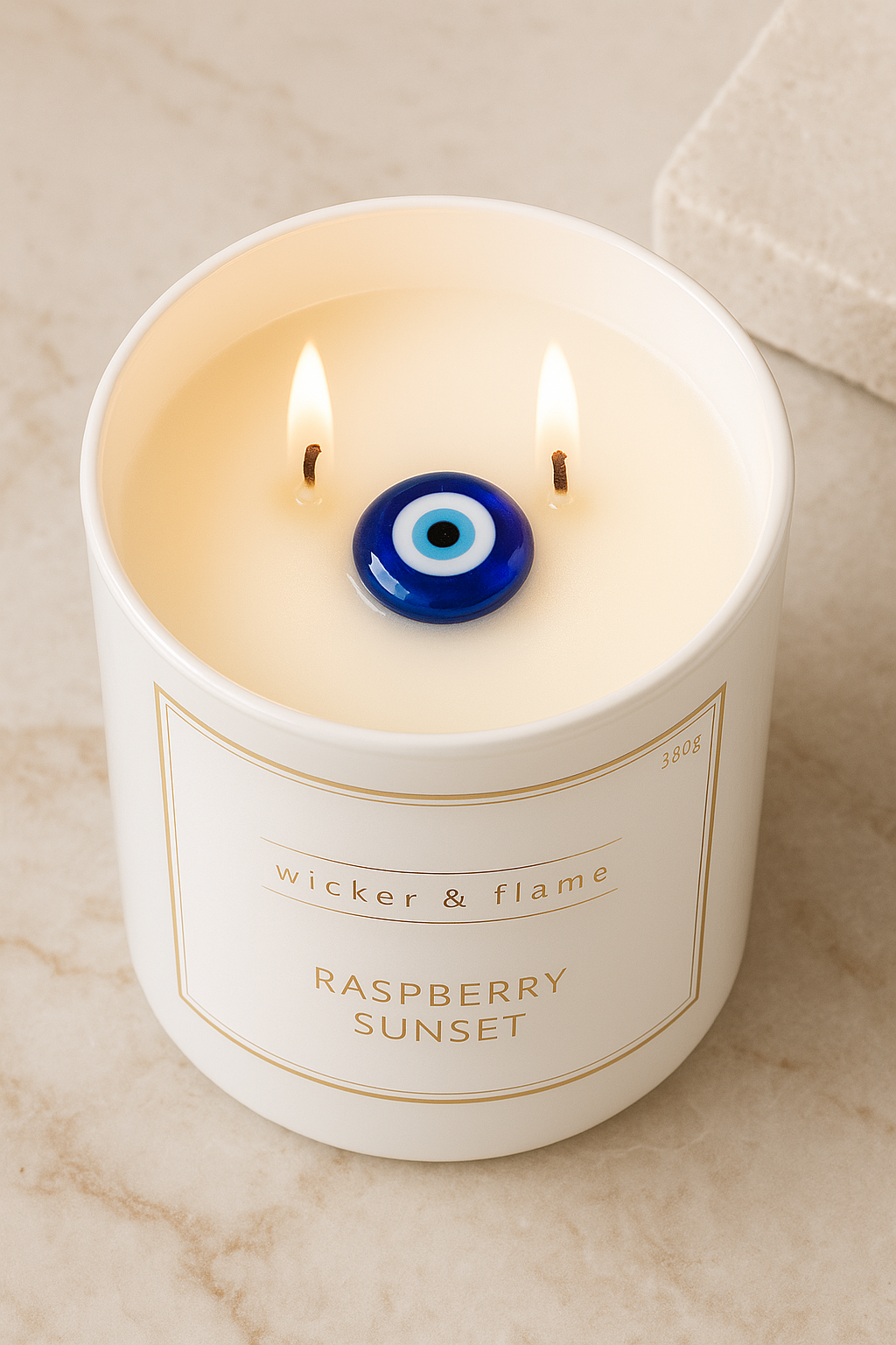 RASPBERRY SUNSET EVIL EYE CANDLE 🧿