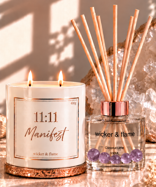 ✨ 11:11 Manifest Candle & Crystal Diffuser Set