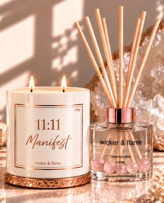✨ 11:11 Manifest Candle & Crystal Diffuser Set